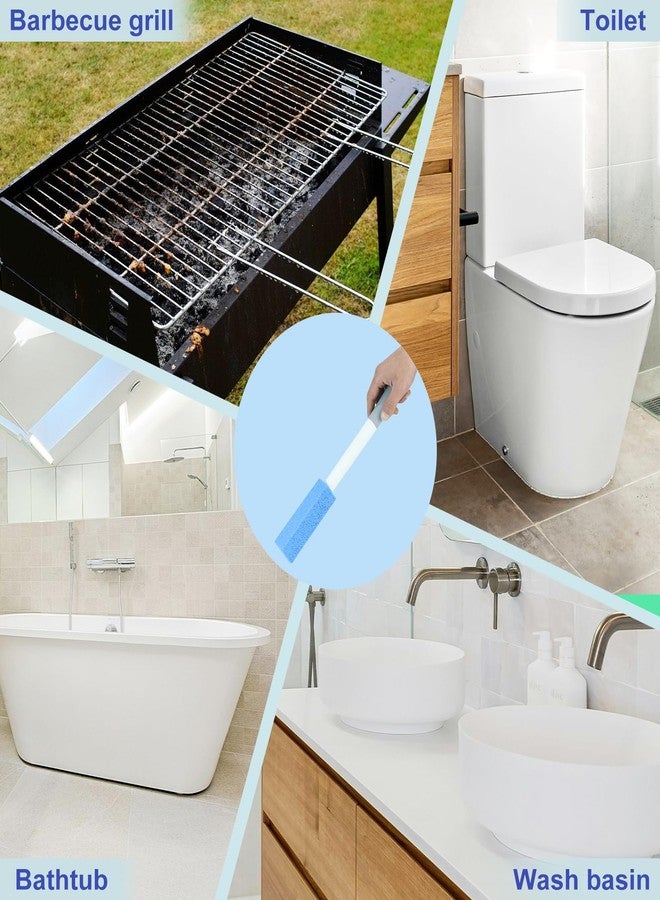 Gnvop 4 Pack Toilet Pumice Stone with Extra Long Handle,Pumice Stone Toilet Bowl Cleaner,1 Cleaning Handle, 4 No Touch Replaceable Piedra Pomez for Cleaning Toilets, Bathtubs, Grills, Sinks(Blue) - Image 5